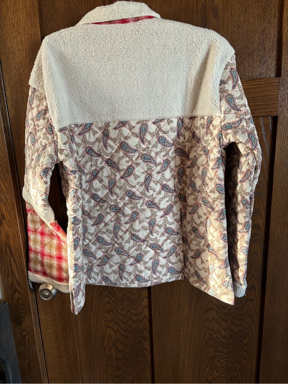 Oversized Floral Print Contrast Cotton Jacket. Medium. - Picture 7 of 12